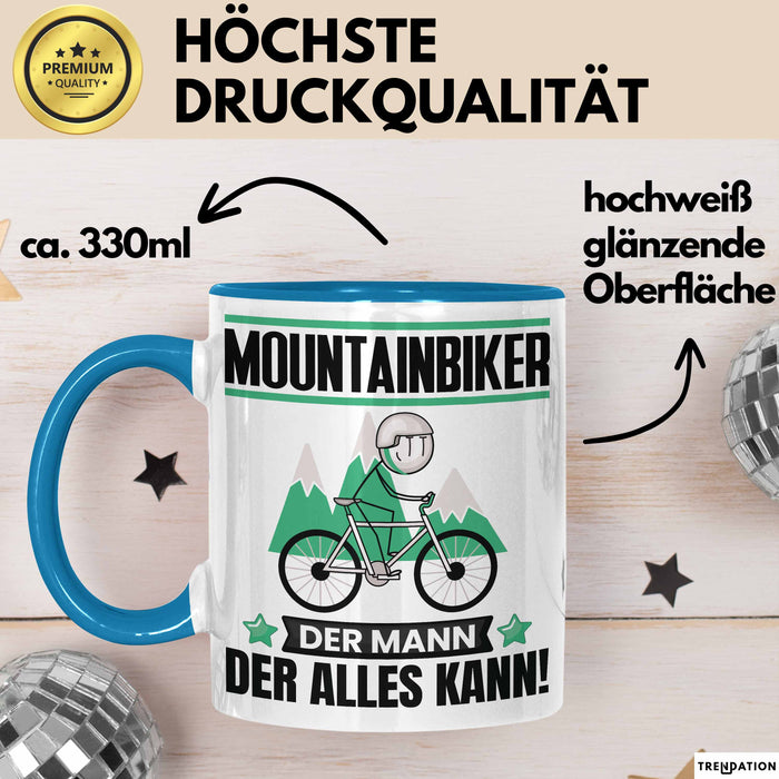 Mountainbiker Tasse Geschenk für Mountainbiker Der Mann Der Alles Kann Geschenkidee zum Geburtstag Blau Trendation