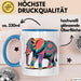 Elefant Tier Blumen Tasse Geschenk Lustige Geschenkidee Spruch Blau Trendation