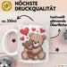 Teddybär Tierliebhaber Tasse Geschenk Lustige Geschenkidee Spruch Romantisches Herz Weiß Trendation