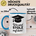 Schüler Abschluss Tasse Geschenk Lustige Geschenkidee Spruch Wir Sind Stolz Auf Dich Blau Trendation