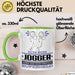 Jogger Geschenk Tasse Ich Bin Jogger Aber Sag Doch Einfach Superheld Lustige Geschenkdiee für Jogger Kaffee-Becher Grün Trendation