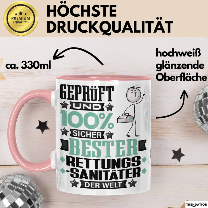 Rettungssanitäter Geschenk Lustiger Spruch für Rettungssanitäter Geschenkidee Bester Rettungssanitäter Der Welt Rosa Trendation
