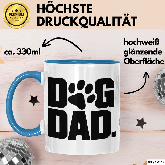 Hund Tierliebhaber Tasse Geschenk Lustige Geschenkidee Spruch Hunde Papa Blau Trendation
