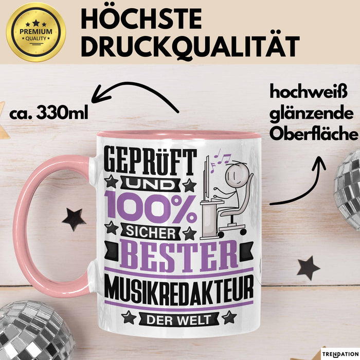 Musikredakteur Geschenk Lustiger Spruch für Musikredakteur Geschenkidee Bester Musikredakteur Der Welt Rosa Trendation