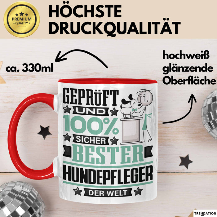 Hundepfleger Geschenk Lustiger Spruch für Hundepfleger Geschenkidee Bester Hundepfleger Der Welt Rot Trendation