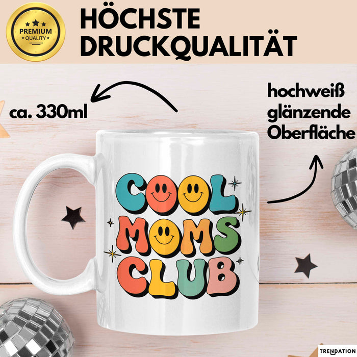 Mama Muttertag Tasse Becher Geschenk Lustige Geschenkidee Spruch Cooler Moms Club Weiß Trendation