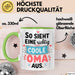 Oma Großmutter Tasse Becher Geschenk Lustige Geschenkidee Spruch So Sieht Eine Richtig Coole Oma Aus Grün Trendation