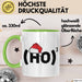 Chemielehrer Unterricht Tasse Geschenk Lustige Geschenkidee Spruch Ho Ho Ho Christmas Santa Grün Trendation