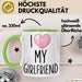Valentinstag Tasse "I Love My Hot Girlfriend" Geschenk für Freundin Grün Trendation