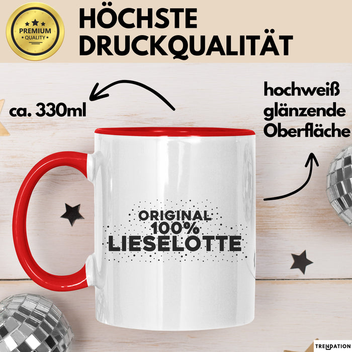 Lieselotte Tasse Original 100% Lieselotte Geschenk Rot Trendation