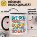 Grundschüler Tasse Geschenk Lustige Geschenkidee Spruch Bye Bye Kindergarten Schwarz Trendation