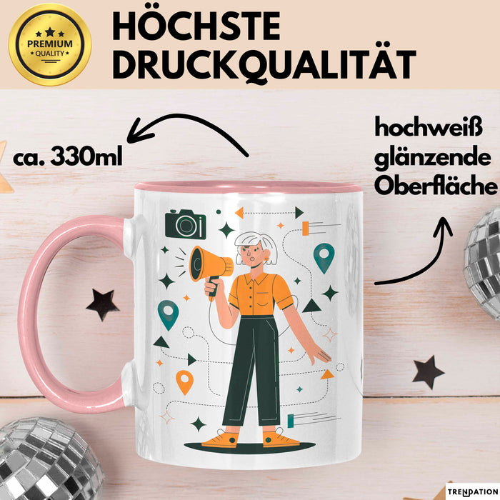 Reiseführer Tasse Geschenk Lustige Geschenkidee Spruch Für Reise Leiter Rosa Trendation