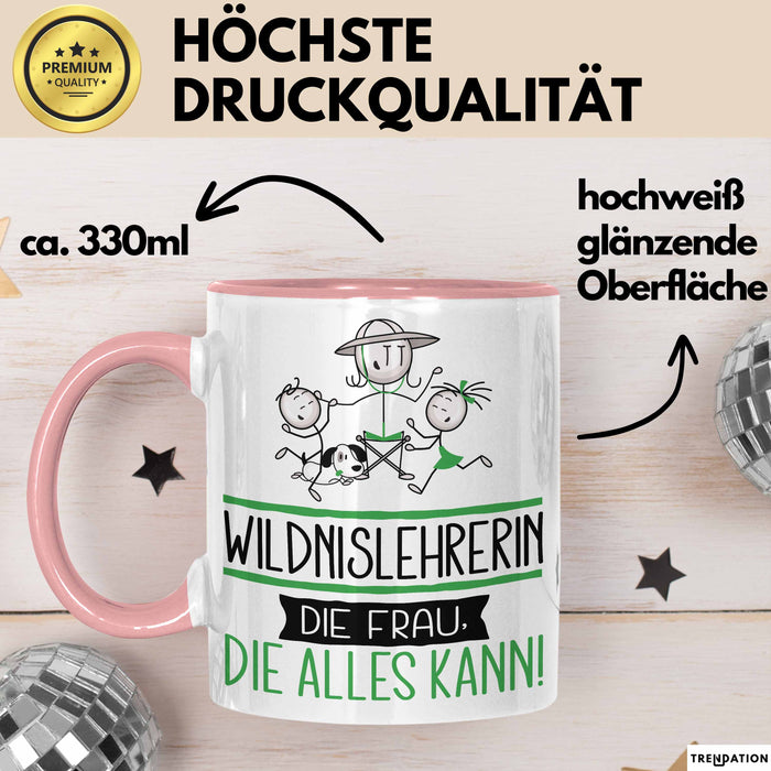 Wildnislehrerin Geschenk Tasse Becher Die Frau Die Allen Kann Geschenkidee für eine Wildnislehrerin Lustig Rosa Trendation