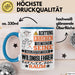 Wildnislehrer Geschenk Tasse Lustiger Spruch Erheben Sie Sich Der Wildnislehrer Betritt den Raum Blau Trendation