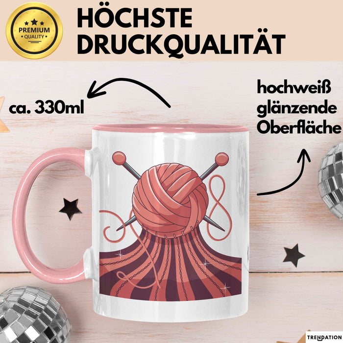 Stricker Tasse Geschenk Lustige Geschenkidee Spruch Für Garn Liebhaber Rosa Trendation