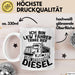 LKW Fahrer Tasse Geschenk Ich Bin LKW Fahrer Trinke Bier und Verbrenne Diesel Humor Geschenkidee Kaffee-Becher Weiß Trendation