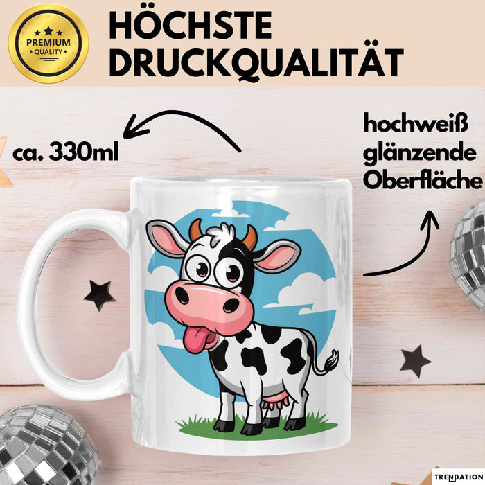 Kuh Liebhaber Tasse Geschenkidee Bauernhoftier Fan Lustiger Geschenkidee Lustig Weiß Trendation