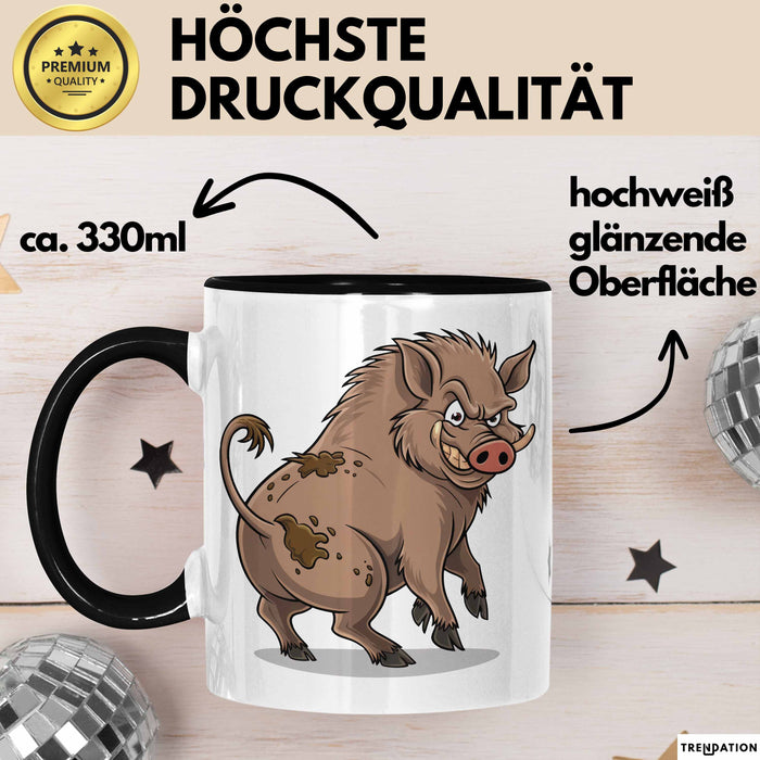 Wildschweinjagd Tasse Geschenk für Schwarzwildjäger Spruch Trendation