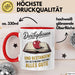 Schüler Abschluss Tasse Geschenk Lustige Geschenkidee Spruch Durchgebissen Und Bestanden Rot Trendation