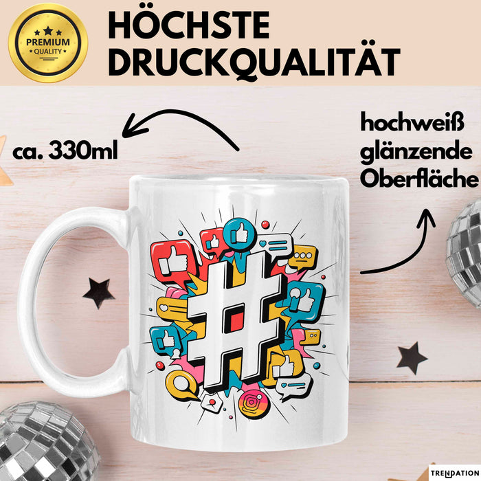 Social Media Manager Tasse Geschenkidee digitale Vermarkter Weiß Trendation