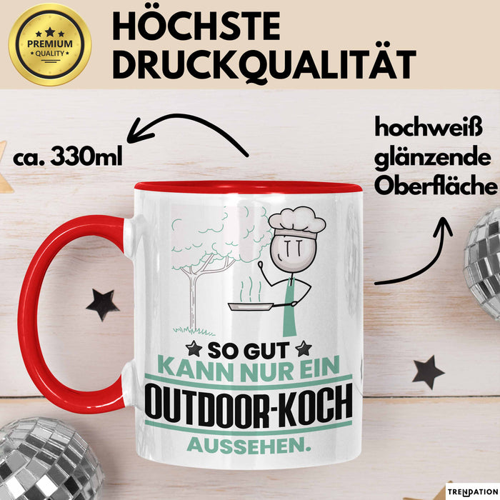 Outdoor-Koch Geschenk Tasse So Gut Kann Nur Ein Outdoor-Koch Aussehen Geschenkidee Kaffee-Becher Rot Trendation