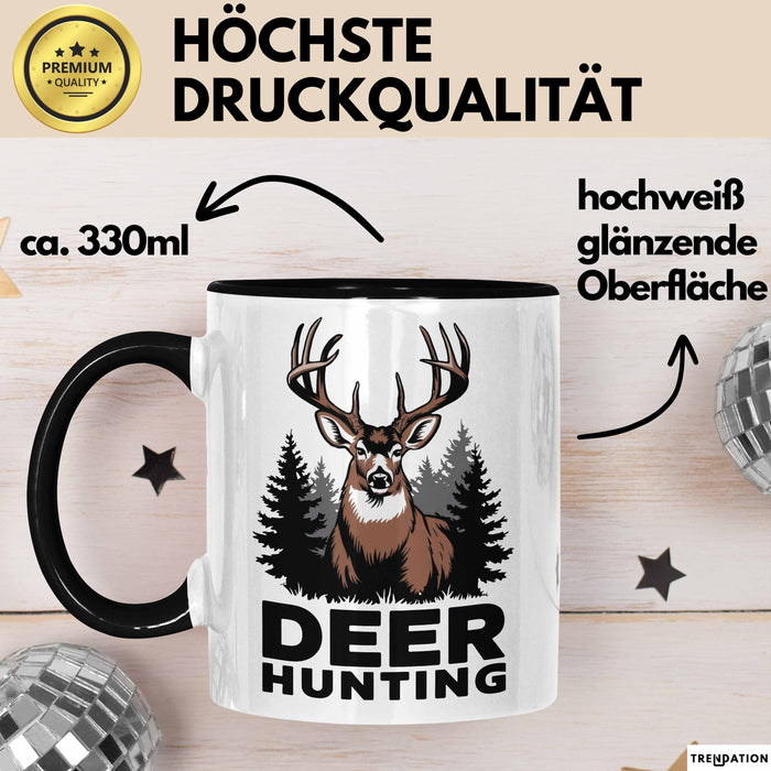 Hirschjäger Jagd Tasse Geschenk für Naturburschen Lustiges Trendation