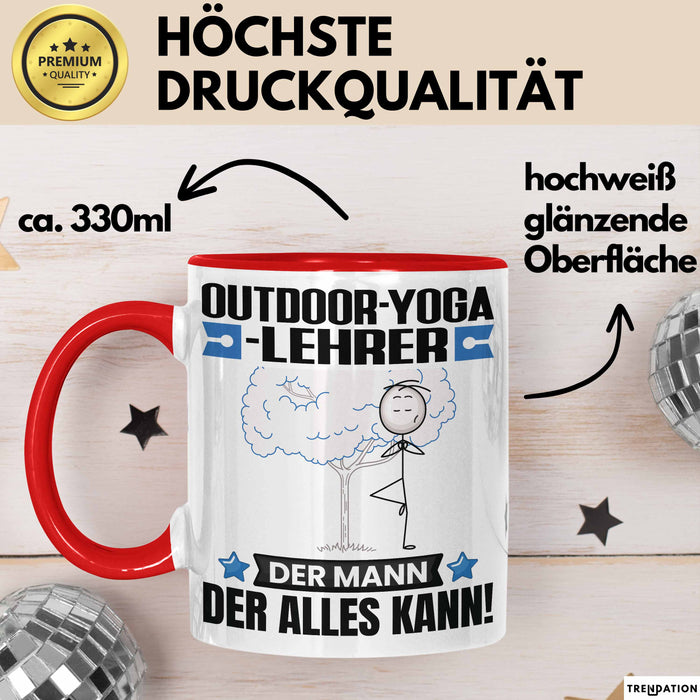 Outdoor-Yoga-Lehrer Tasse Geschenk für Outdoor-Yoga-Lehrer Der Mann Der Alles Kann Geschenkidee zum Geburtstag Rot Trendation
