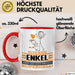 Enkel Geschenk Tasse Ich Bin Enkel Aber Sag Doch Einfach Superheld Lustige Geschenkdiee für Enkel Kaffee-Becher Rot Trendation