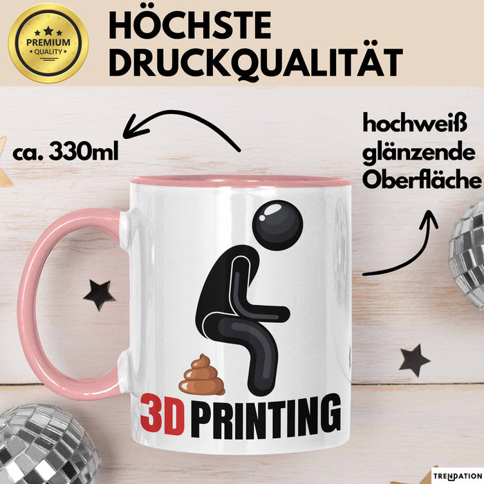 Humor Tasse Geschenk Figur 3DHaufen Witzige Geschenkidee Rosa Trendation