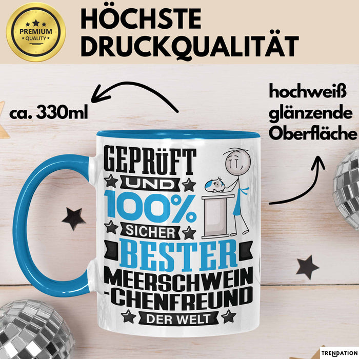 Meerschweinchenfreund Geschenk Lustiger Spruch für Meerschweinchenfreund Geschenkidee Bester Meerschweinchenfreund Der Welt Blau Trendation