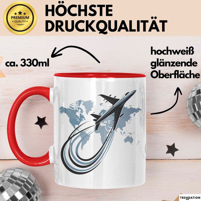 Pilot Tasse Geschenkidee Flugliebhaber Lustiger Spruch Geschenkidee Lustig Rot Trendation