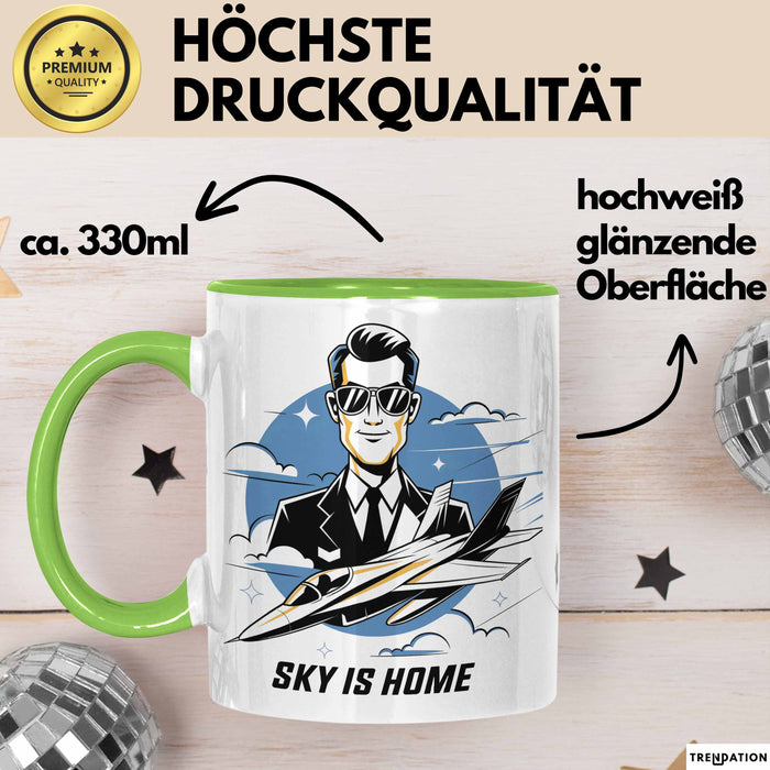 Pilot Tasse Geschenk Lustige Geschenkidee Spruch Für Luftfahrt Liebhaber Grün Trendation