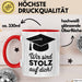 Schüler Abschluss Tasse Geschenk Lustige Geschenkidee Spruch Wir Sind Stolz Auf Dich Rot Trendation