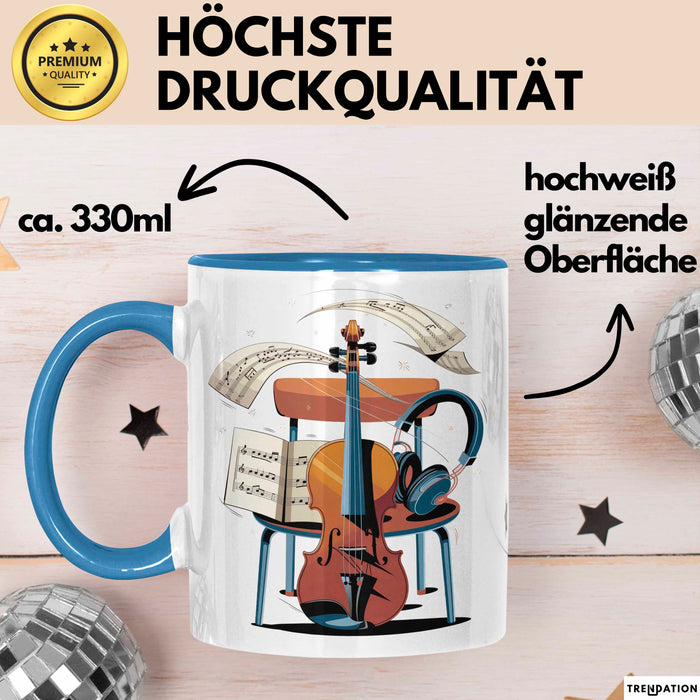 Musikstudent Tasse Geschenk Lustige Geschenkidee Spruch Für Übungs Krieger Blau Trendation