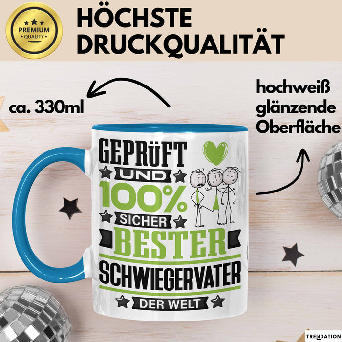 Schwiegervater Geschenk Lustiger Spruch für Schwiegervater Geschenkidee Bester Schwiegervater Der Welt Blau Trendation