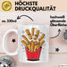 Fast Food Fan Tasse Geschenkidee Burger und Pommes Liebhaber Weiß Trendation