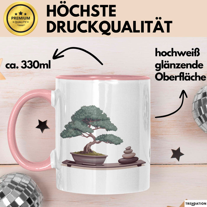 Bonsai Liebhaber Tasse Geschenkidee Miniaturbaum Künstler Rosa Trendation