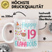 19er Geburtstag Tasse Geschenk Happy 19 And Glamarous Llama Alpaka Liebhaber Geschenkidee zum Geburtstag Weiß Trendation