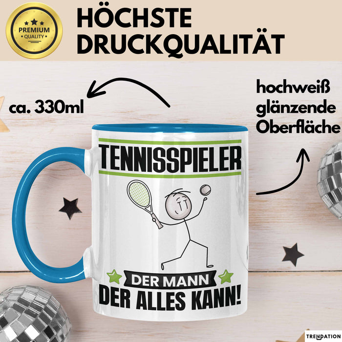 Tennisspieler Tasse Geschenk für Tennisspieler Der Mann Der Alles Kann Geschenkidee zum Geburtstag Blau Trendation