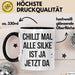 Silke Tasse Geschenk Chillt Mal Alle Silke Ist Ja Jetzt Da Geschenkidee Becher mit Name Schwarz Trendation