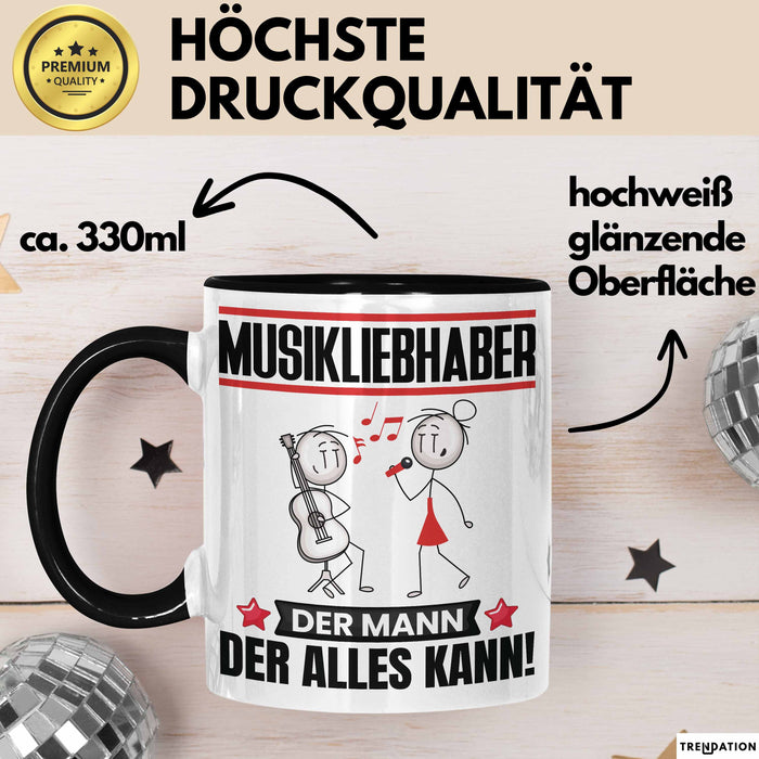Musikliebhaber Tasse Geschenk für Musikliebhaber Der Mann Der Alles Kann Geschenkidee zum Geburtstag Schwarz Trendation