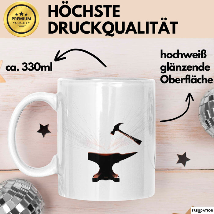 Schmied Tasse Geschenk Lustige Geschenkidee Spruch Für Metall Arbeiter Weiß Trendation