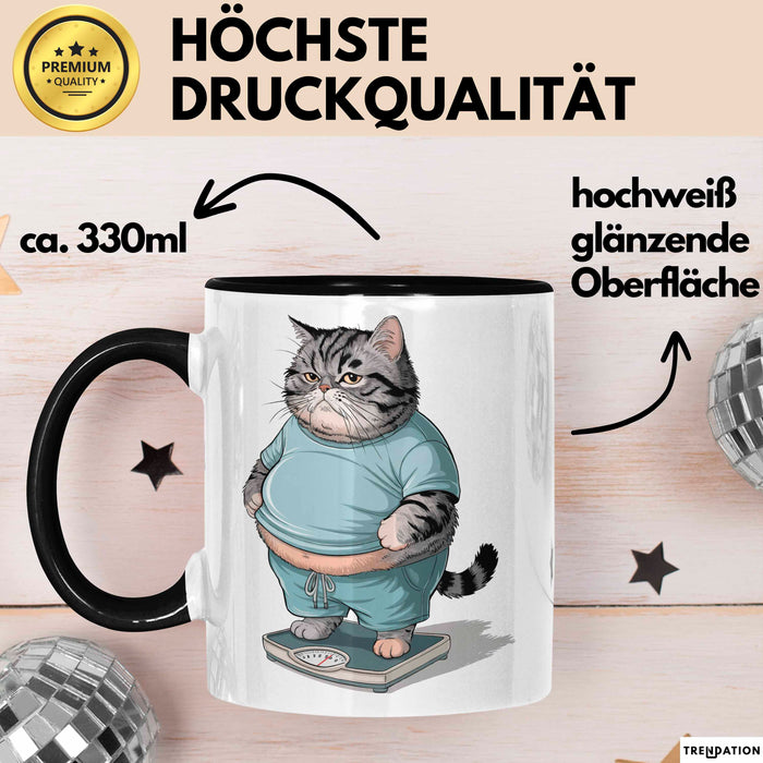 Katzen Tierliebhaber Tasse Geschenk Lustige Geschenkidee Spruch Schwarz Trendation