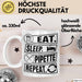 Biologe Labor Tasse Eat Sleep Pipette - Biologie Geschenkidee Biologe Weiß Trendation