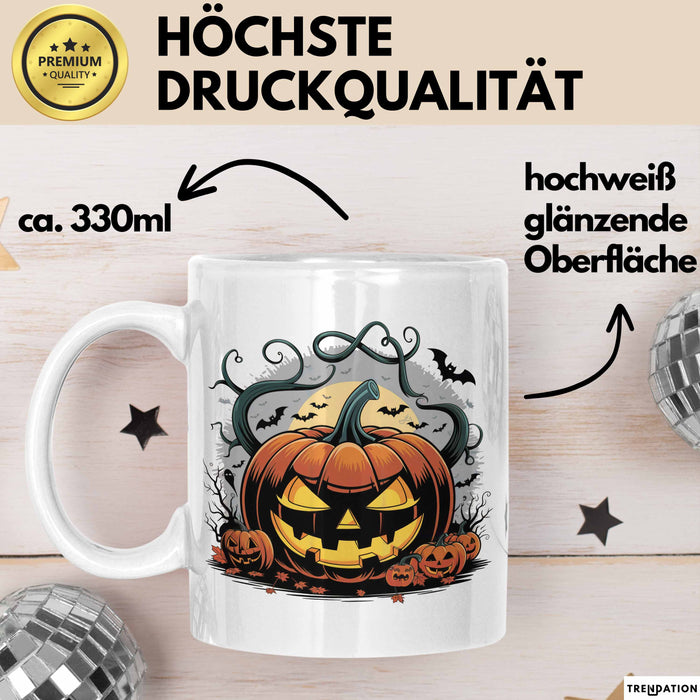 Halloween Tasse Geschenkidee für Grusel Saison Fans Weiß Trendation