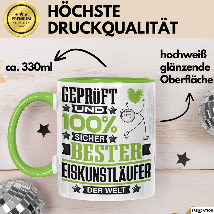 Eiskunstläufer Geschenk Lustiger Spruch für Eiskunstläufer Geschenkidee Bester Eiskunstläufer Der Welt Grün Trendation