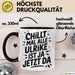Ulrike Tasse Geschenk Chillt Mal Alle Ulrike Ist Ja Jetzt Da Geschenkidee Becher mit Name Schwarz Trendation