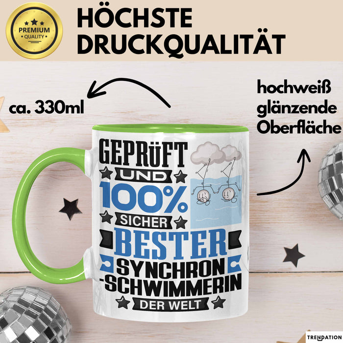 Synchronschwimmerin Geschenk Lustiger Spruch für Synchronschwimmerin Geschenkidee Bester Synchronschwimmerin Der Welt Grün Trendation