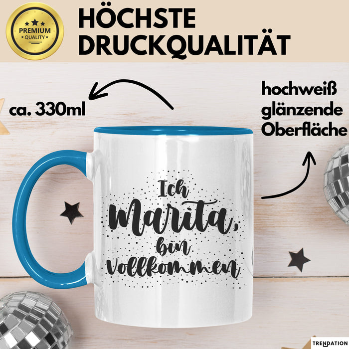 Marita Tasse Ich Marita, Bin Vollkommen Geschenk Blau Trendation