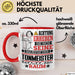 Tonmeister Geschenk Tasse Lustiger Spruch Erheben Sie Sich Der Tonmeister Betritt den Raum Rot Trendation